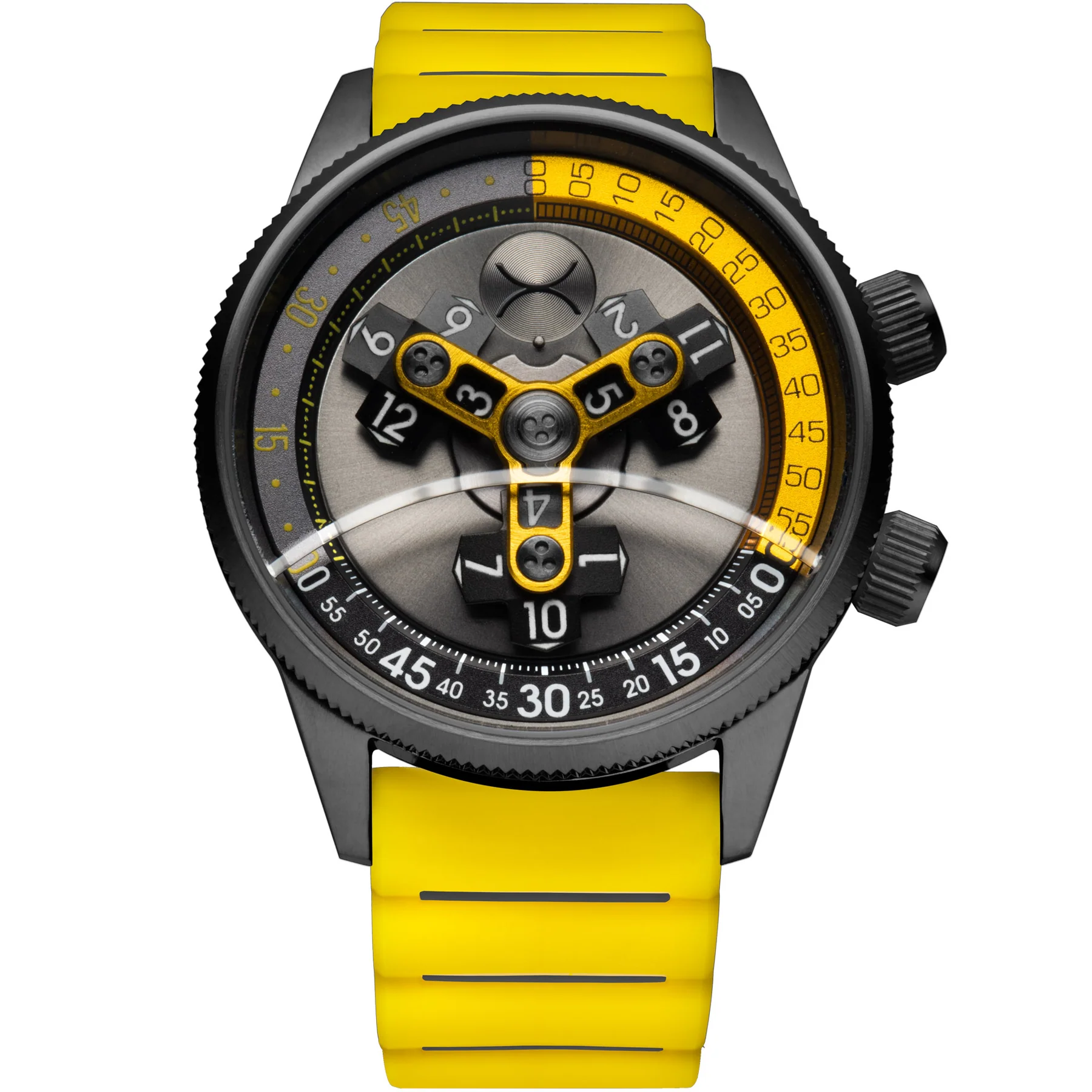 Vendetta II Automatic Wandering Hour Gunmetal Yellow — Luxury watch Watches