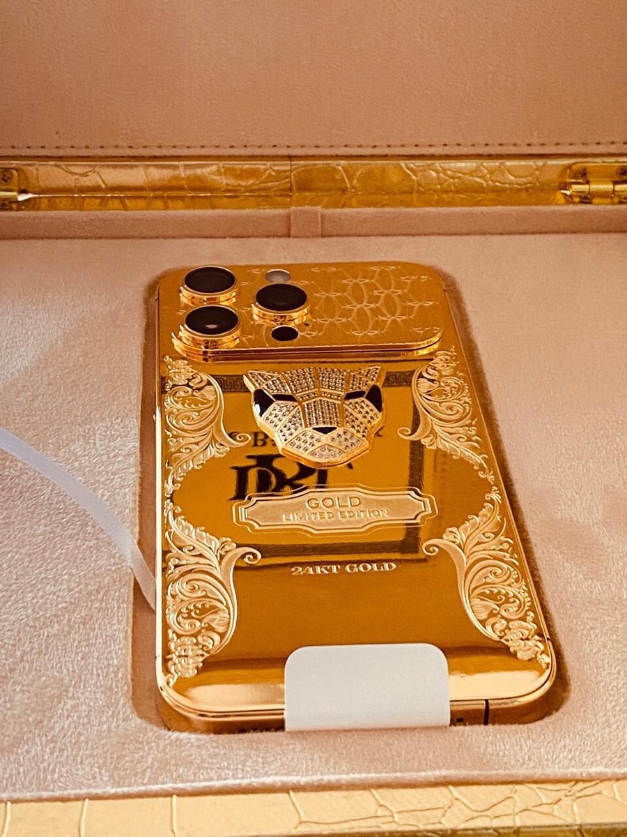24k Gold Apple iPhone 15 Pro Max Engraved Diamonds UNLOCKED 512 GB Custom — Apple Phones