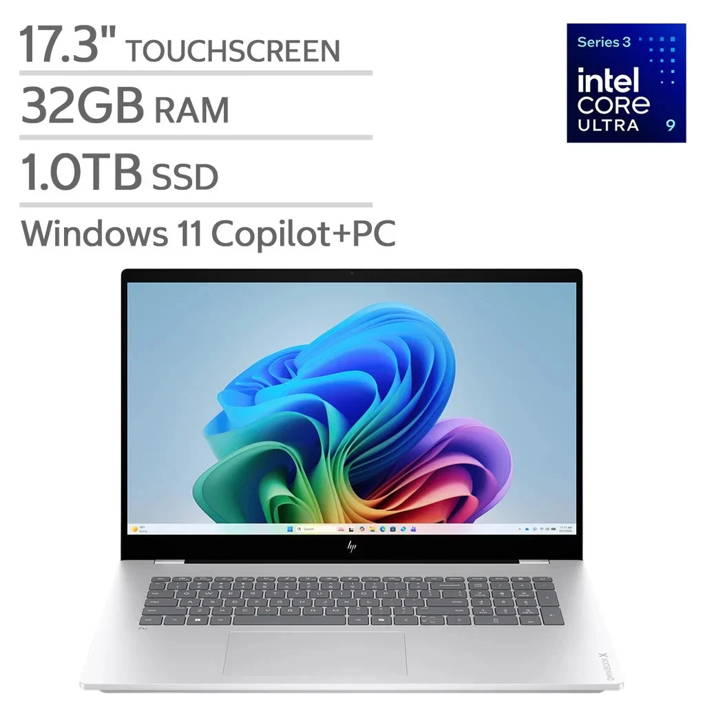 New HP OmniBook X 17.3" Touchscreen Laptop 17-dd1585cl Intel Core Ultra 9 Series 3 — HP Laptops