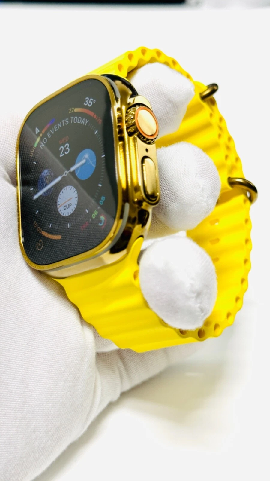 GOLD Apple Watch ULTRA 3 49mm Titanium Custom Diamond Polished Anodized Yellow B — Apple Watches