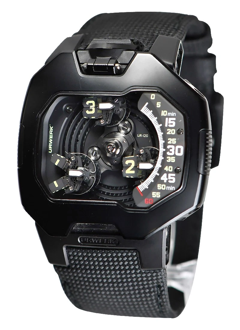 URWERK - UR-120 Space Black in Black DLC-Coated Titanium — Luxury watches Watches