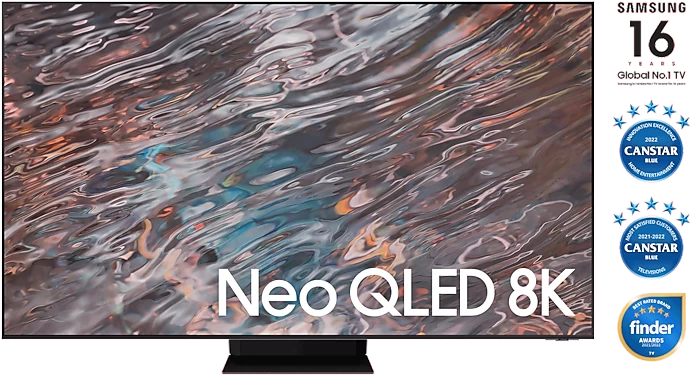 Samsung 75 Inch Neo QLED 8K Smart TV QA75QN800A, AI Upscaling, Infinity One Design, Dolby Atmos experience With inbuilt Digital Reciever – Black — Samsung Smart Tv